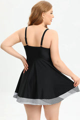 Plus size tankini swimsuit with skirt overlay - View 6 | TEVQA