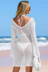 Malibu Bliss White Cover-Up Mini Dress - TEVQA