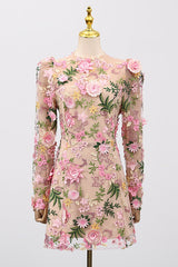 Lara Floral Applique Mini Dress | Dress In Beauty