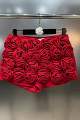 Astraea Flower Embellished Shorts - TEVQA