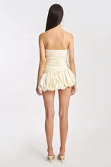 Balloon Draped Mini Dress - TEVQA