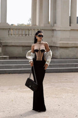 Strapless corset maxi dress set - View 9 | TEVQA