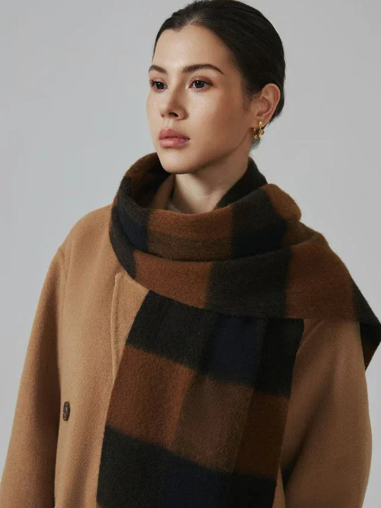 100% Lambswool Plaid Scarf - View 11 | TEVQA