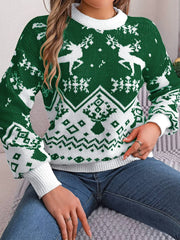 Classic Red Fair Isle Reindeer Christmas Sweater - View 6 | TEVQA
