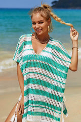 Crocheted V-Neck Beach Cover Up - View 18 | TEVQA