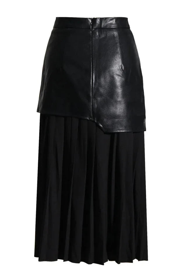 High Waist Patchwork Midi Skirt - View 9 | TEVQA