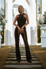 Backless Hooded Jumpsuit With Slip Pockets - TEVQA