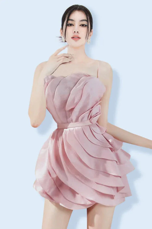 Anna Spaghetti Ruffle Dress - TEVQA