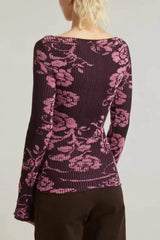 Vic Long Sleeve Rib-knit Top - TEVQA