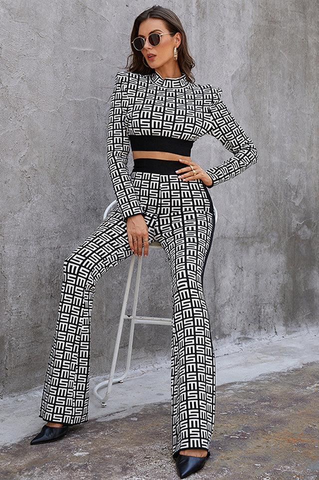 Monogram Knit Two Piece Set - View 10 | TEVQA