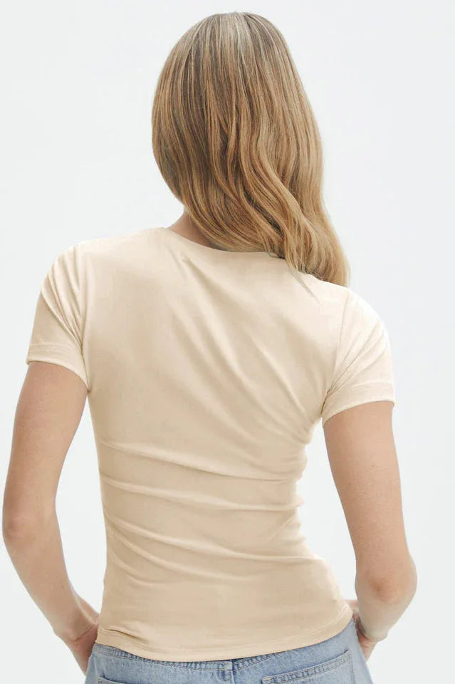 Fitted Crew Neck Baby Tee - View 6 | TEVQA