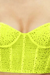 Tropical Dream Embellished Bustier Crop Top - TEVQA