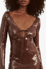 Aoibhe Long Sleeve Sequin Mini Dress | Dress In Beauty