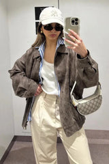 Vegan leather bomber jacket - View 12 | TEVQA