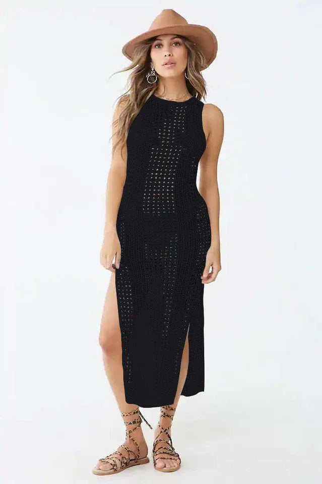 Knitted Maxi Beach Cover Up Dress - View 13 | TEVQA