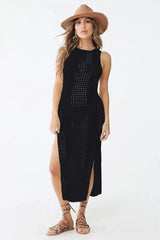 Knitted Maxi Beach Cover Up Dress - View 13 | TEVQA