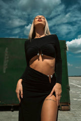 Black Stretch Cady Maxi Dress | Dress In Beauty