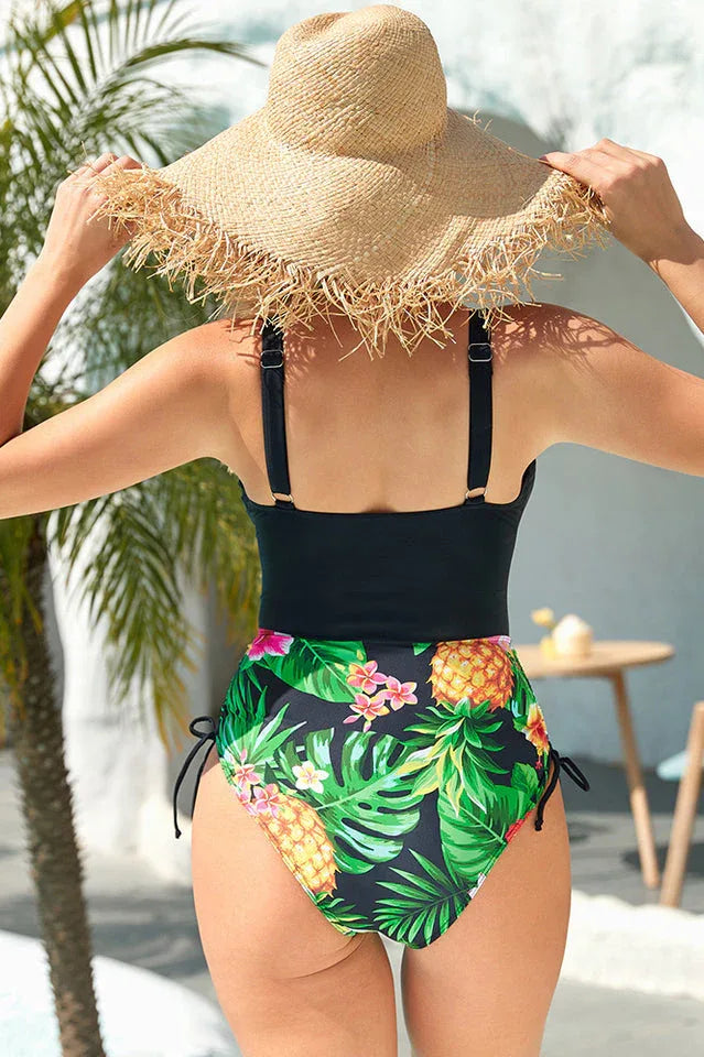 Avery Color Block One Piece Swimsuit - View 7 | TEVQA
