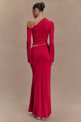 Ainsley Asymmetrical Maxi Skirt - TEVQA