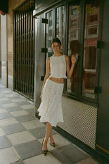 Crochet knit midi skirt set - View 14 | TEVQA
