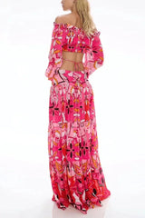 Adelise Off Shoulder Floral Skirt Set - TEVQA