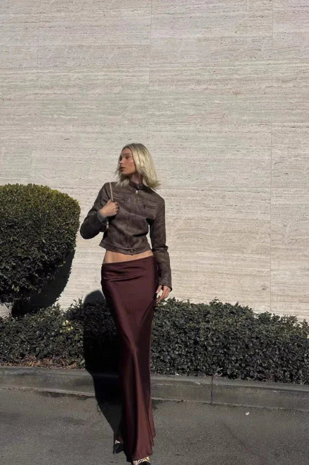 Faux leather moto jacket - View 28 | TEVQA