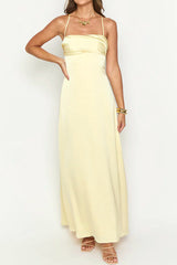 Blaise Yellow Satin Maxi Dress | Dress In Beauty