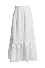 White lace maxi skirt set with cropped top - View 9 | TEVQA