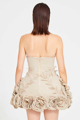 Bice Nude Strapless Bustier Flower Dress | Dress In Beauty