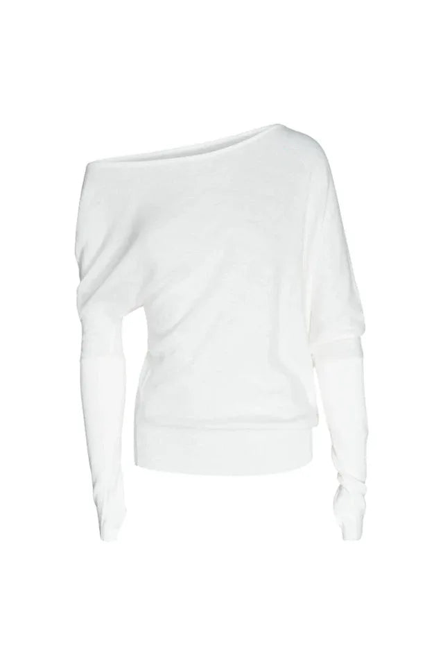Asymmetrical knit top and denim mini skirt set - View 7 | TEVQA