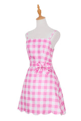Barbie Movie Margot Pink Plaid Check Dress | Dress In Beauty