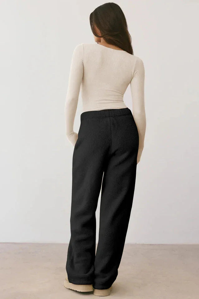 Cream Ribbed Sweetheart Neck Long Sleeve Top - TEVQA