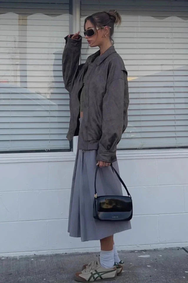 Vegan leather bomber jacket - View 19 | TEVQA