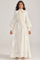 Embroidered Lace-Up Maxi Dress | Dress In Beauty