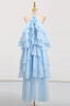 Halterneck Tiered Ruffle Maxi Dress - View 9 | TEVQA