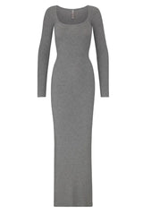 Ribbed Knit Square Neck Maxi Dress - View 18 | TEVQA