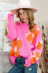 Jesminda Flower Pattern Slouchy Sweater | Dress In Beauty