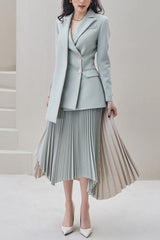 Blaire Gray Ruched Blazer Set | Dress In Beauty