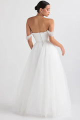 White Tulle Bridal Gown - View 6 | TEVQA