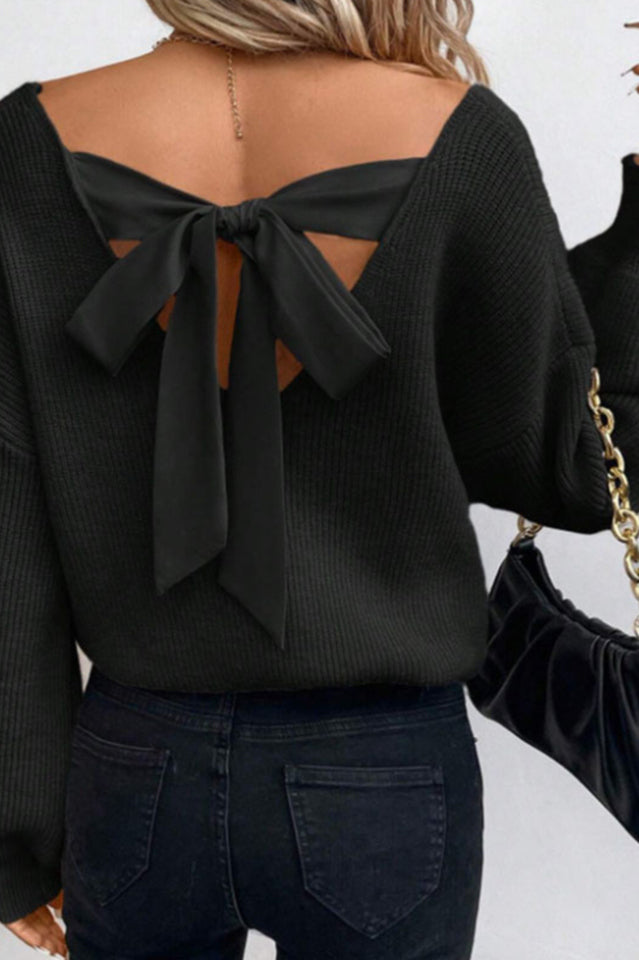 Tie Back Drop Shoulder Sweater | Dress In Beauty