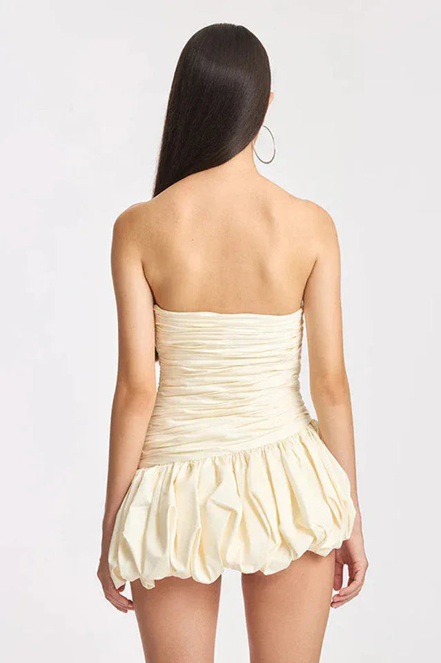 Balloon Draped Mini Dress - TEVQA