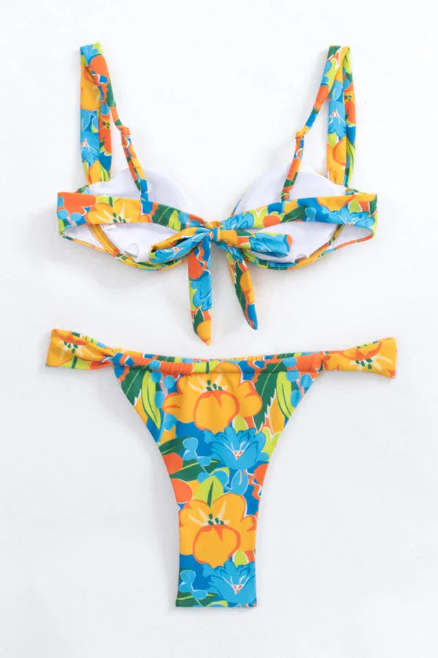 Two-piece swimsuit with underwire support and sweetheart neckline - View 8 | TEVQA