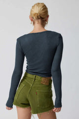 Coquette Ribbed Knit Crop Top - TEVQA