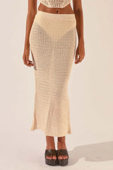 Crochet knit midi skirt set - View 7 | TEVQA