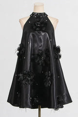 Princess mini dress with floral appliqués - View 6 | TEVQA