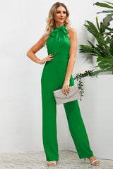 Sleek Bowknot Halter Neck Jumpsuit | Dress In Beauty