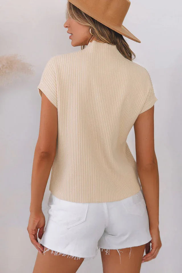 Apollo Short Sleeve Knit Sweater - TEVQA