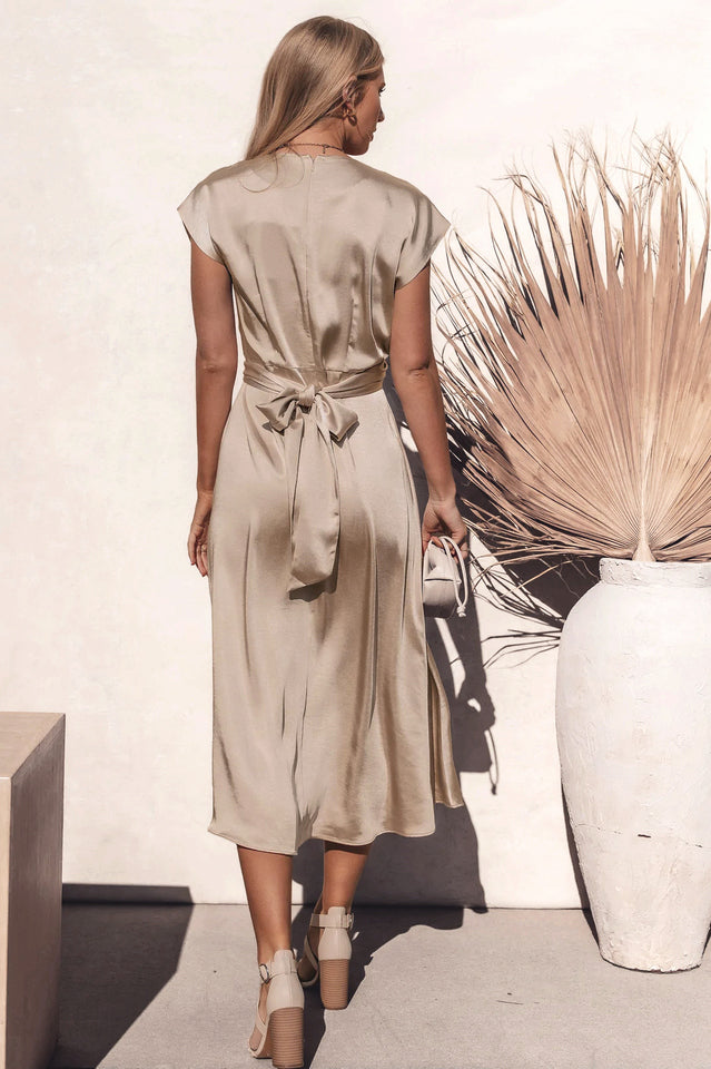 Scoop A-line Satin Bridesmaid Dress | Dress In Beauty