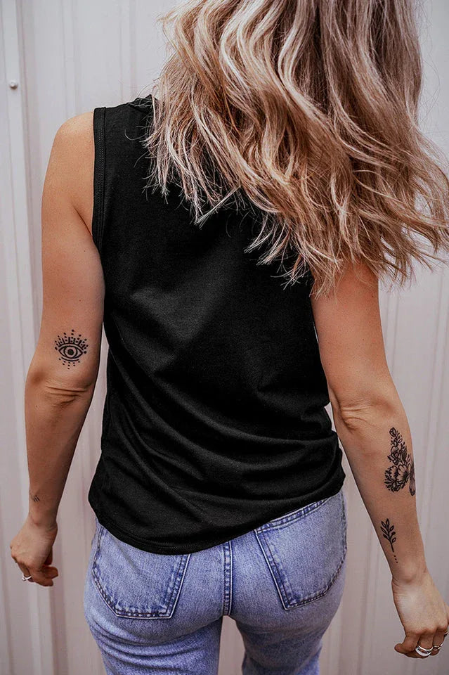 Casual V-Neck Tank Top - View 8 | TEVQA