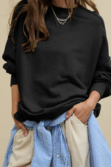 Comfy Chic Raw Seam Oversized Sweatshirt - TEVQA